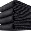 US Cargo Control Moving Blankets Heavy Duty 72"x80" 4-Pack (95 lbs/doz), Padded Furniture Blankets for Moving, Shipping, and Storage, Professional Quilted Furniture Pads, Tough Black Polyester, 4 Blankets 80"x72"