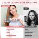 2-in-1 Blow Dryer Brush & Hair Straightener, Ionic & Ceramic Thermal Brush with Adjustable Heat & Cool Shot, 110000 RPM Motor High-Speed Motor for Frizz-Free, Smooth & Voluminous Hair, Gray with Comb