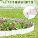 48 Pcs Landscaping Edging Border 37 ft Plastic Garden Border Edging Bulk for Lawn Decorative Stone Like Flower Bed Fence Set for Yard Landscaping Interlocking Stakes for Plant(White)