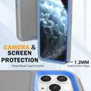 Tall silver for iPhone 11 Pro Max Case with [2 Screen Protector ], Military Grade Shockproof Heavy Duty Drop Protection Rugged Case 6.5"(LightGrey Blue)