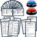 Christian Bible Family Feud Game with 2 Buzzers, Religious Trivia Quiz Card Game for Church Groups, Easter Parties, Team Building and Family Game Night