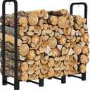 Gardeny 4 Ft Adjustable Heavy Duty Fire Wood Firewood Log Rack with Cover, Waterproof 600D Oxford Fabric Cover, Wood Rack and Cover Combo Set Outdoor wood Stacking Log Holder, All Weather Protection