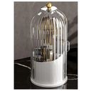 Skatx 360°Rotating Makeup Brushes holder with Lid，Make Up Organizers and Storage for Vanity Countertop or Bedroom Dresser（Transparent white）