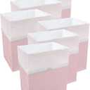Clean Cubes 13 Gallon Disposable Pop-Up Trash Cans (6-Pack) with Fitted Bags Foldable Garbage & Recycling Bins for Parties, Events & Kitchen (Pink, 17" H x 13.5" W x 10" D)