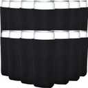 TahoeBay Slim Can Cooler Sleeves (50-Pack) Skinny Tall Cans 12 Oz Bulk Thin Seltzer Fit Sublimation Blanks for Vinyl Plain Blank Foam Beer Bottles Black White Assorted Solid Set (Black)