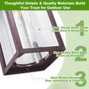 20inch Large Outdoor Wall Lights 2 Packs - Oil Rubbed Bronze Exterior Light Fixture with Clear Glass Shade, Waterproof Porch Lighting for House, Farmhouse Sconces Lantern for Front Door, Garage, Sensor-Free-20inch