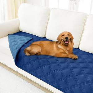 Smiry Waterproof Dog Bed Cover Blanket 40x70, Soft Reversible Pet Blanket, Washable Leakproof Cats Dogs Couch Cover for Sofa, Couch, Furniture, Navy/Blue