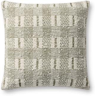 Loloi II Collection PLL0185 Ivory/Green 18'' x 18'' Cover Only Pillow