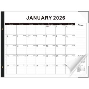 2026 Desk Calendar Large 22x17  Desk Top Calendar 2026 with plastic cover (Black (Jan 2026 - June 2027))