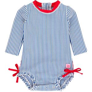 RuffleButts Baby/Toddler Girls Seersucker Long Sleeve One Piece Rash Guard Swimsuit with UPF 50+ Sun Protection (6-12 Months) RuffleButts Baby/Toddler Girls Seersucker Long Sleeve One Piece Rash Guard Swimsuit with UPF 50+ Sun Protection (6-12 Months)