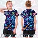 Boys Girls 3D Graphic Tees Unisex Short Sleeve T Shirt Novelty Neon Shirts for Boys 5-14 Years