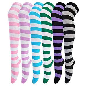 Chalier Thigh High Socks for Women Casual Thigh Socks Soft Comfort Womens Stockings for Holidays, Classical Style, One Size