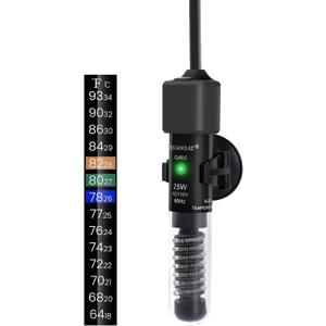 AQUANEAT Aquarium Heater, 25W Small Betta Fish Tank Heater, Mini Preset Water Thermostat with a Thermometer
