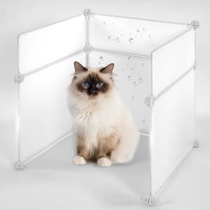 MEEXPAWS Cat Litter Box Enclosure Splash Guard Large 18.9L 18.9W x 20.3H inch, Light Weight Plastic Sheets Easy Clean, White 
