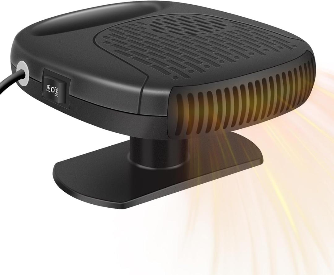 Portable 12V Car Heater & Defroster-120W Fast Heating/Cooling, 360 Rotable/Plug-In for Vehicles/SUVs/RVs-black