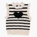 Floerns Toddler Girl's Striped Print Knitwear Pullover Tank Ruffle Trim Sweater Vest (No Size)