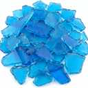 Jetec 11 oz Sea Glass for Crafts Pieces Decor Flat Frosted Sea Glass Vase Filler Crushed for Beach Wedding Party Decor Home Aquarium DIY Craft Supplies(Ocean Blue)