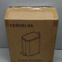 CEROELDA Small Bathroom Trash Can with Lid Soft Close-5L/1.3 Gal Slim Garbage Can-Metal Step Wastebasket-Rectangle Narrow Waste Bin for Office, Bedroom, Toilet, Live Room-Black