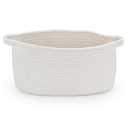 Happyiren Medium Woven Cotton Rope Basket with Handle Empty Decorative Gift Basket for Baby Shower, Graduation, Mother's Day, Nursery Storage 13" Dia x 8" W x 6" H