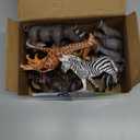 BOLZRA Safari Animals Figures Toys, Realistic Wild Zoo Animal Figurines, Plastic African Jungle Animals Playset for Kids Toddlers, 21Pcs Birthday Gifts Christmas Stocking Stuffers