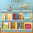 4 x Fancy Land Calming Blue Bulletin Board Border Scalloped Border Trim for Classroom 52ft
