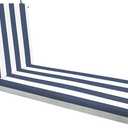 Yitecraft Outdoor Chaise Lounge Cushion, Olefin Waterproof & Fade Resistant, Patio Lounge Chair Cushion, Thick Lounger Pad with Removable Cove, 75 x 23 x 6 Inches, Stripe Blue and White