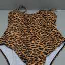 Narecte Sexy One Piece Bathing Suit for Women Tummy Control High Cut One Piece Swimsuit Womens Swim Suit (4-6, Leopard)