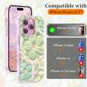 Magnetic for iPhone 16 Pro Case Cute for Women, [Compatible with Magsafe][Drop Protection] Slim Colorful Flowers Oil Painting Printed Girly Floral Phone Case for iPhone 16 Pro