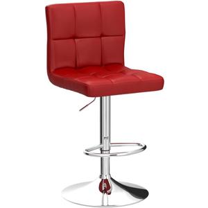 Yaheetech Bar Stools, PU Leather Adjustable Barstools, Modern Counter Stools with Back and Footrest, Counter Height Barstools for Bar, Kitchen, Dining Room