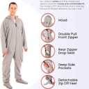 Forever Lazy Footed Adult Onesies, One-Piece Pajama Jumpsuits for Men and Women, Unisex. with Detachable Feet. (XS)