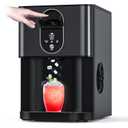 Portable Nugget Ice Maker Countertop, Self-Dispensing Pebble Ice Maker, 44 lbs/Day Soft Chewable Pellet Ice Machine for Home, Kitchen, Bar, Single Button Operation, Compact Design Ice Making Machine (Black)