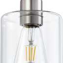 1 Light Semi Flush Mount Ceiling Light, Brushed Nickel Ceiling Light Fixtures, Modern Light Fixtures Ceiling Mount, Ceiling Lights with Glass Shade for Hallway Kitchen Foyer Porch Bedroom-1pack