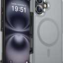 2 x SUPFINE Magnetic for iPhone 16 Case 2024, [Compatible with MagSafe][16 FT Military Grade Drop Protection][Dual-Layer Design] Shockproof Phone Case for iPhone 16 6.1 inch,Gray