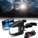 Xprite UTV Side View Mirrors Aluminum w/LED Spot Lights Clear Lens Compatible with 1.75"-2" Roll Cage Bar for Pioneer Polaris RZR SXS Can Am X3 Kawasaki Teryx Mule Yamaha Rhino Wolverine