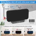 Peakeep Small Digital Alarm Clock for Bedrooms, Loud for Heavy Sleepers Adults, Dimmable Plug in Electric Large Numbers Clock Battery Backup, Slim Clock for Table Office Modern Living Room (BB)
