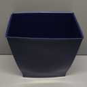 iDesign Small Plastic Bathroom Trash Can, Slim Rectangle Garbage Bin for Bedroom, Office, Dorm, Navy Blue