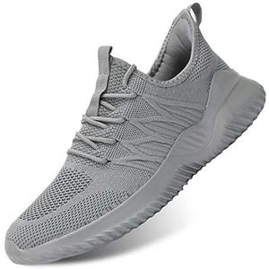 Mens Running Shoes Slip-on Walking Sneakers Lightweight Breathable Casual Soft Sole Trainers 45