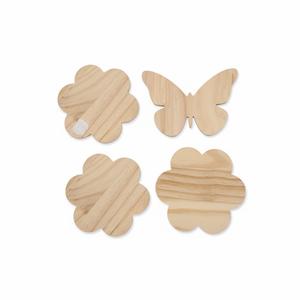 Butterfly and flower Wood Large Coasters