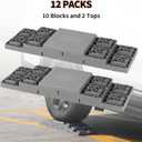 OULEME 12 Pack RV Leveling Blocks, Stackable Jack Blocks, Interlocking Leveling Pads with Carrying Bag, for Camper Travel Trailer, Gray