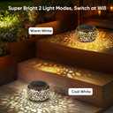 Solar Lantern Outdoor Patio Decor: 4 Pack Solar Lanterns Outdoor Waterproof, Hollow Out Retro Metal Solar Lights, Yard Porch Garden Balcony Indoor Desk Bedroom Tabletop Decorations, 2 Lighting Colors