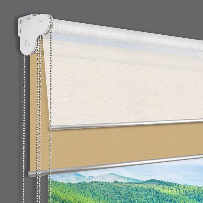 Dual Window Blinds Roller Shades, Custom Double Blinds Blackout and Light Filtering Shades, Day and Night Window Shades for Home, 
Product Dimensions	118"L x 98"W