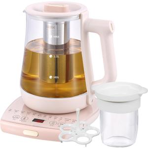 Health Pot Electric Kettle with Infuserand stew pot,Smart Fruit Hot Tea Maker, Temperature Control and Tea Keep Warm, 12 Functional Procedures, 1.8 Liters of Capacity