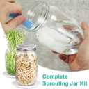 Seed Sprouting Kit, 2 Large 1000ML Wide Mouth Mason Jars with Sprout Lids, Drain Tray, Stainless Steel Stand, Cleaning Brush Sprouts Growing Kit for Sprouts, Bean, Broccoli