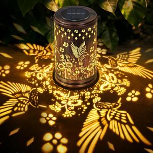 Mother Day Gifts for Mom Grandma Women, Hummingbird Outdoor Solar Lanterns, Waterproof Metal Hanging Solar Lights for Outside Yard, Garden, Patio, Lawn, Pathway Decorations, Birthday Gifts