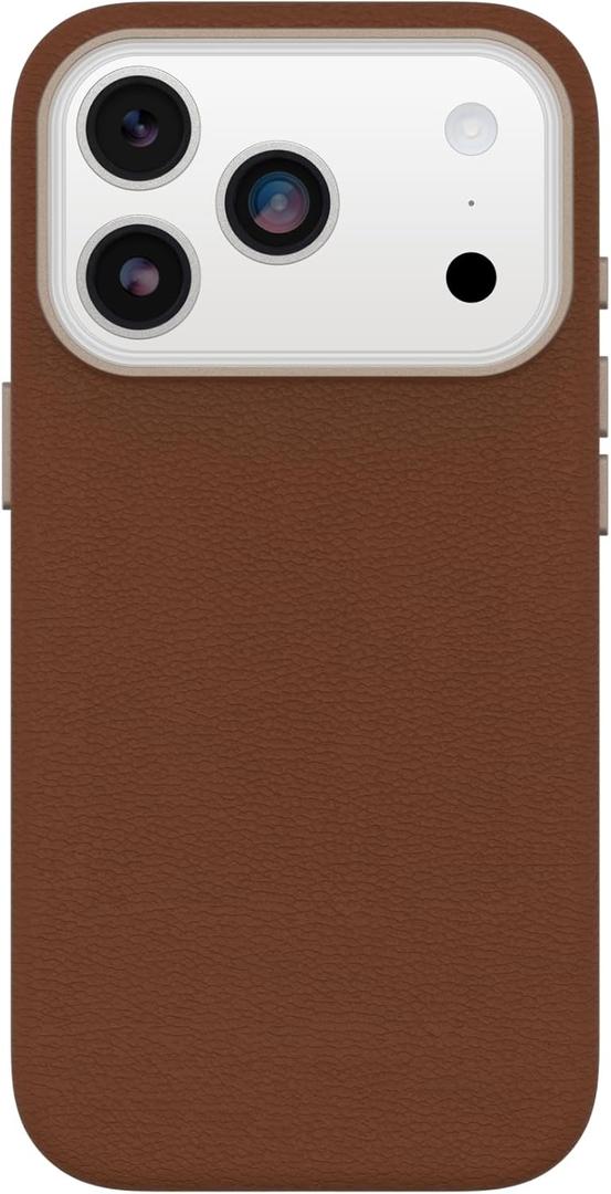 OtterBox iPhone 17 Pro Symmetry Series Cactus Leather Case - Desert Saddle - Brown - Slim, Premium Protective iPhone Case