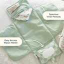 Tiny Twinkle Portable Diaper Changing Pad | Waterproof, Wipeable & Compact Baby Changing Pad for Travel | Smart Wipes Pocket & Organized Storage| Newborn Shower Gift (Sage Checkers)