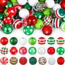 Poen 100 Pcs 20 mm Christmas Rhinestone Bubblegum Beads for Pens Bulk Crystal Resin Acrylic Plastic Spacer Chunky Beads for Christmas DIY Craft Keychain Necklace Bracelet Jewelry Making Holiday Decor (Fresh Color)