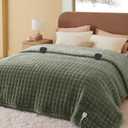 Bedsure Electric Blanket Queen Size - Dual Control Heated Weighted Blanket Queen with 10 Heat Settings, Fast Heating with 10 Time Settings (84x90 inches, Olive Green)