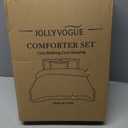 JOLLYVOGUE White Comforters Queen Size, 3 Pieces Ruffle Seersucker Queen Comforter Set for All Season, Lightweight Soft Shabby Chic Bedding Sets for Women（1 Comforter, 2 Pillowshams）