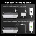 HAPPRUN Native 1080P Projector, Bluetooth Home Theater Movie Projector with Built-in Speaker, Compatible with Smartphone, HDMI, Fire Stick, PS5, Indoor & Outdoor Use - Without Google TV System